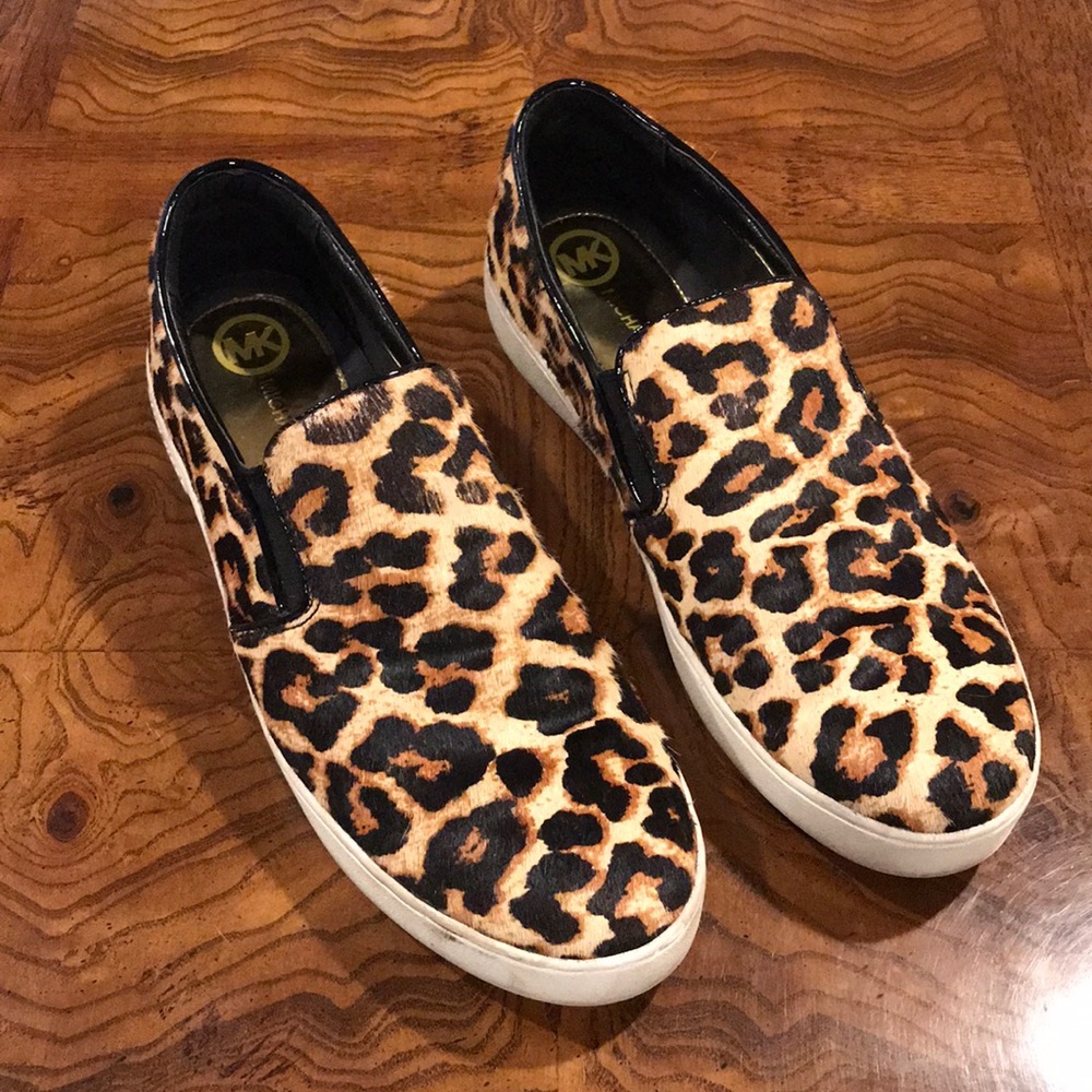 Michael Kors LEOPARD print slip on tennis shoes